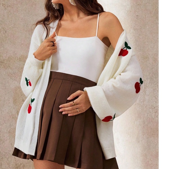 Maternity Cream Open Front Loose Fit Knit Cardigan - Picture 4 of 6